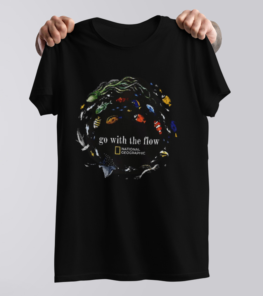 Go With The Flow National Geographic Colorful Sea Creatures T-Shirt