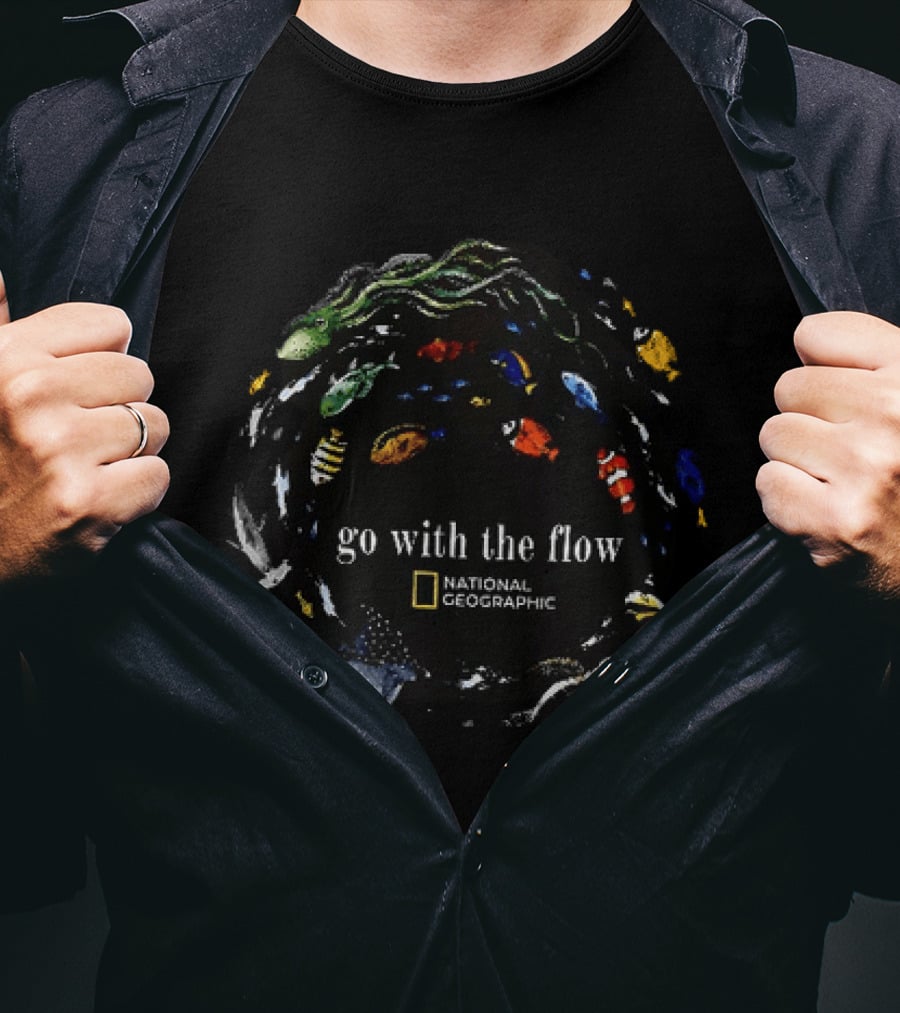 Go With The Flow National Geographic Colorful Sea Creatures T-Shirt