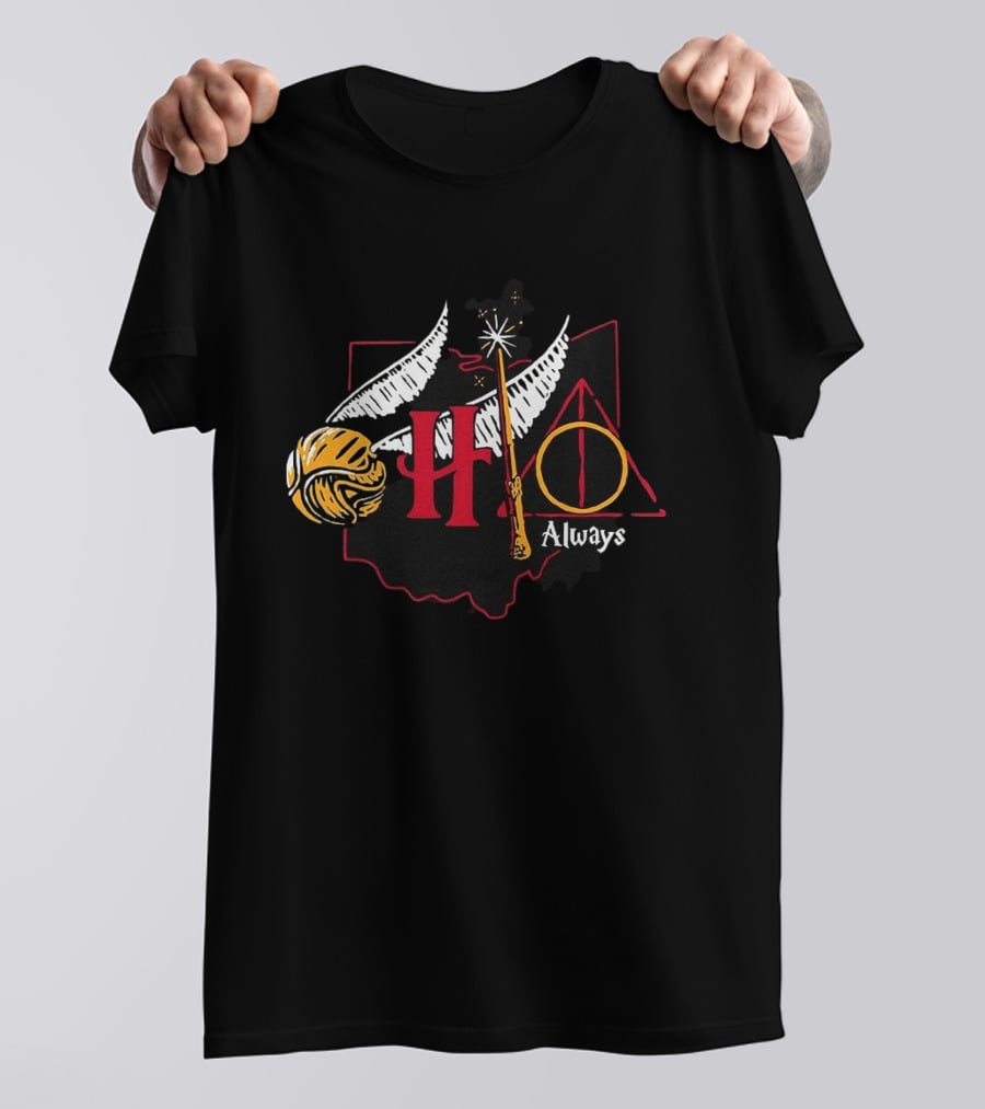 Harry Potter Hogwarts Hedwig Quidditch Golden Snitch Deathly Hallows Always T-Shirt