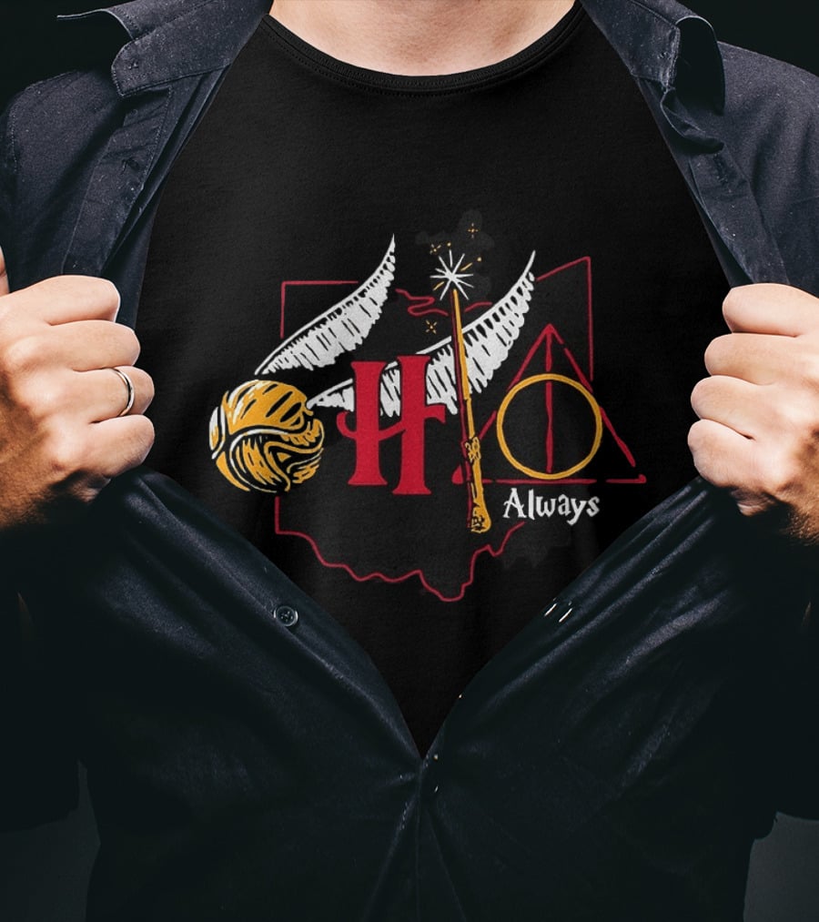 Harry Potter Hogwarts Hedwig Quidditch Golden Snitch Deathly Hallows Always T-Shirt