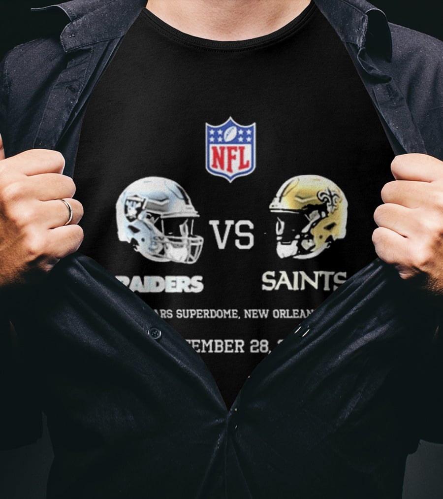 NFL Raiders Vs Saints Caesars Superdome New Orleans September 28 2026 T-Shirt