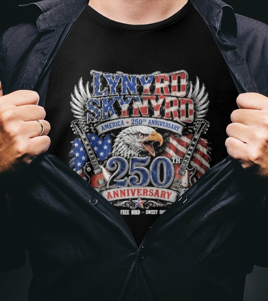 Lynyrd Skynyrd America 250th Anniversary Eagle 1776 2026 Simple Man Free Bird Sweet Home Alabama T-Shirt