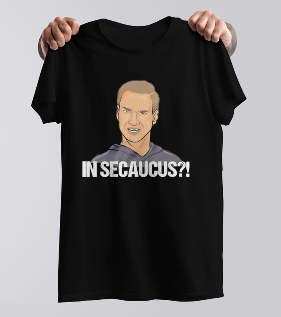 In Secaucus Cartoon Caricature Grimacing Man Face Expression T-Shirt