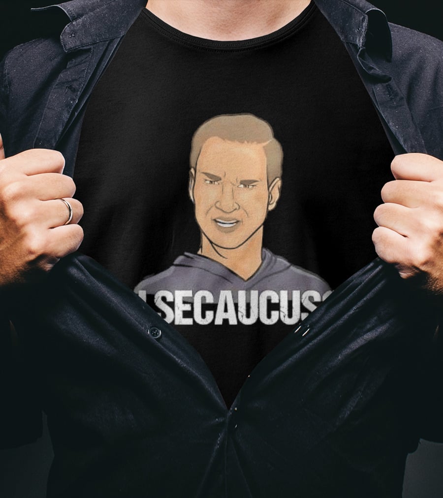 In Secaucus Cartoon Caricature Grimacing Man Face Expression T-Shirt