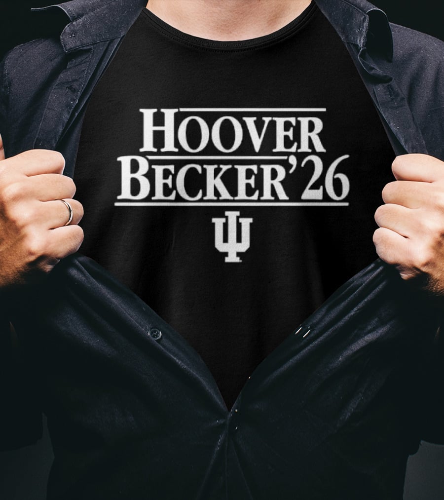 Hoover Becker '26 IU Indiana Hoosiers NCAA Stranger Things Horizontal Bars T-Shirt