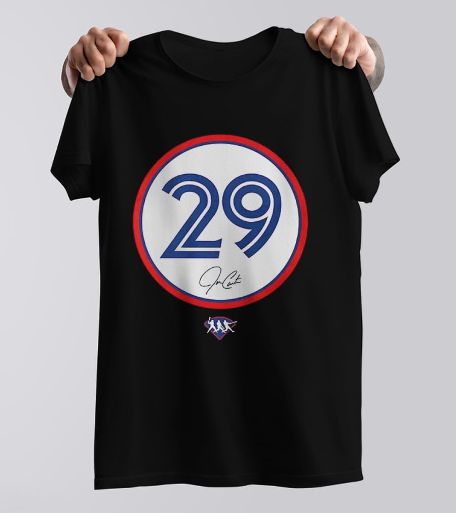 Joe Carter 29 Autograph Toronto Blue Jays Baseball T-Shirt