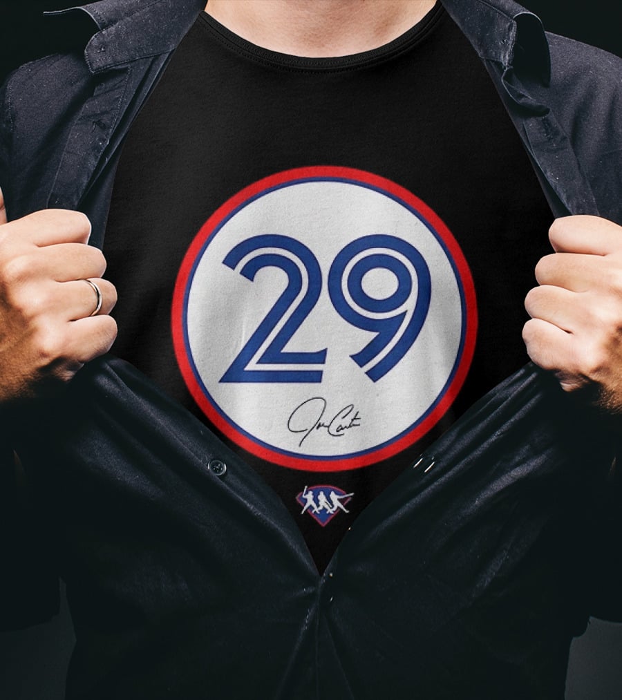 Joe Carter 29 Autograph Toronto Blue Jays Baseball T-Shirt