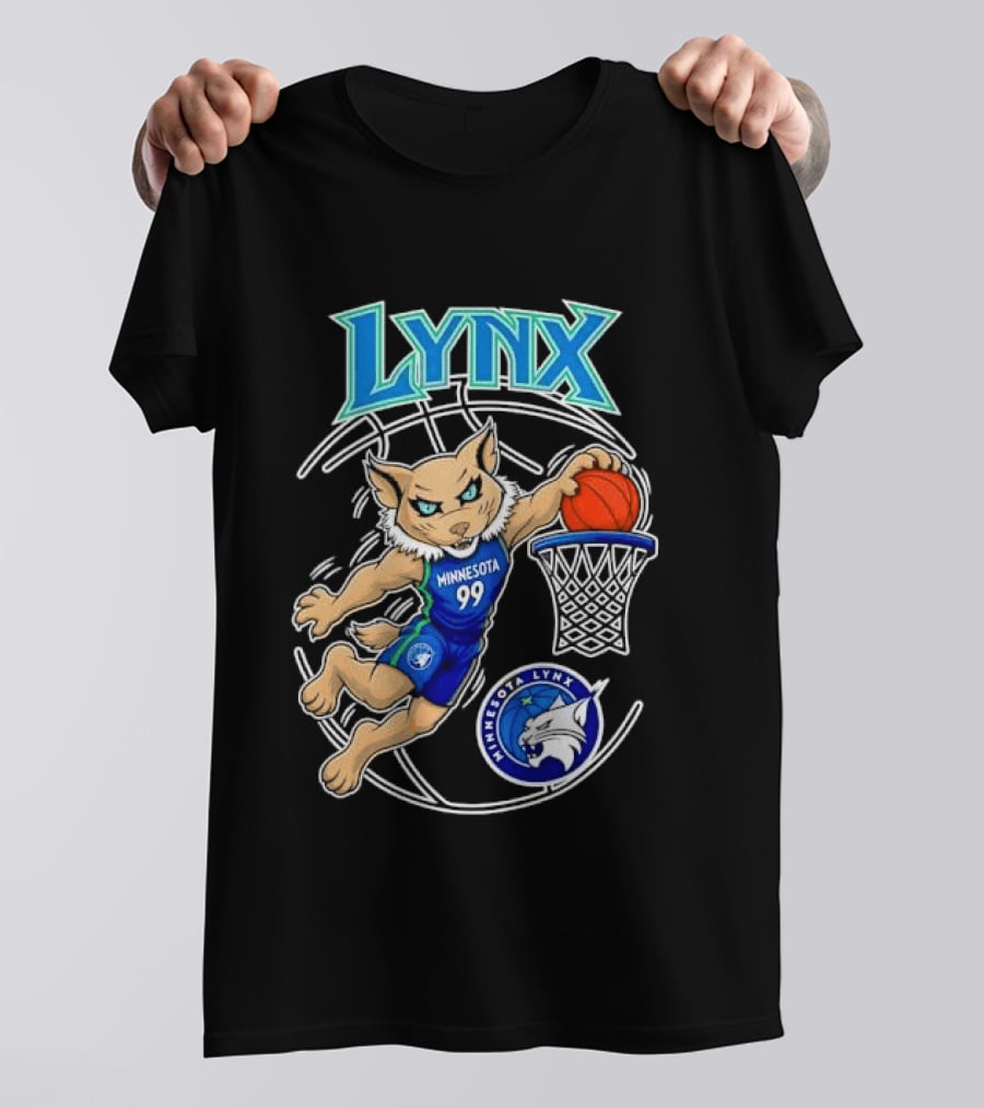 Minnesota Lynx 99 Cartoon Dunking Basketball Player T-Shirt