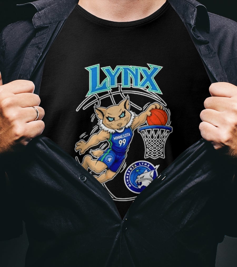 Minnesota Lynx 99 Cartoon Dunking Basketball Player T-Shirt