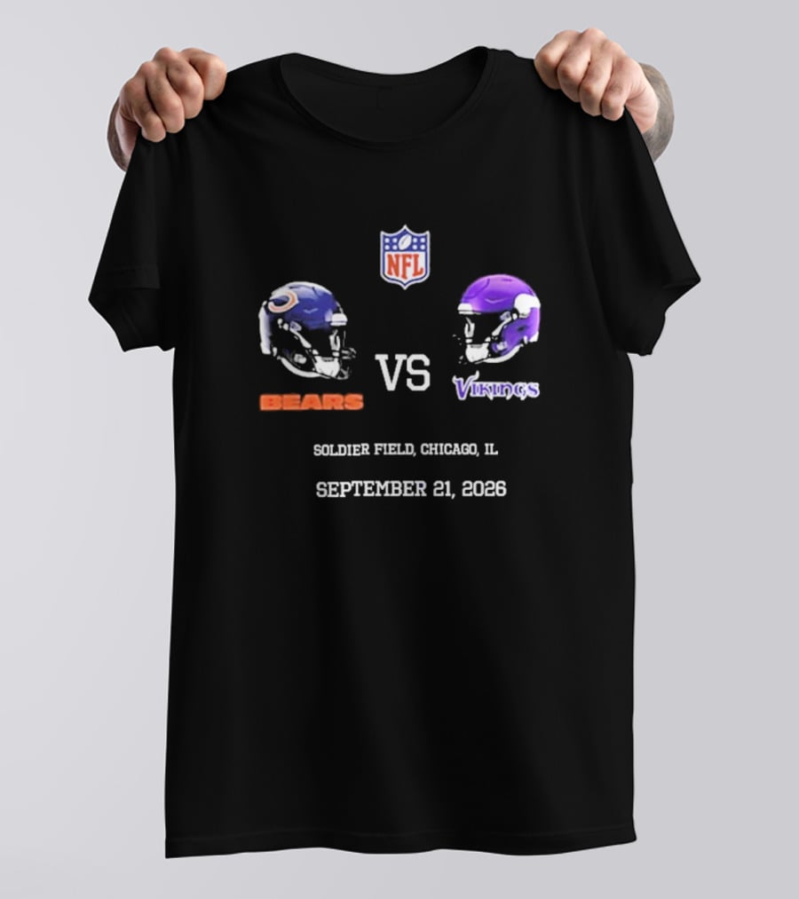 NFL Bears VS Vikings Soldier Field Chicago IL September 21 2026 T-Shirt