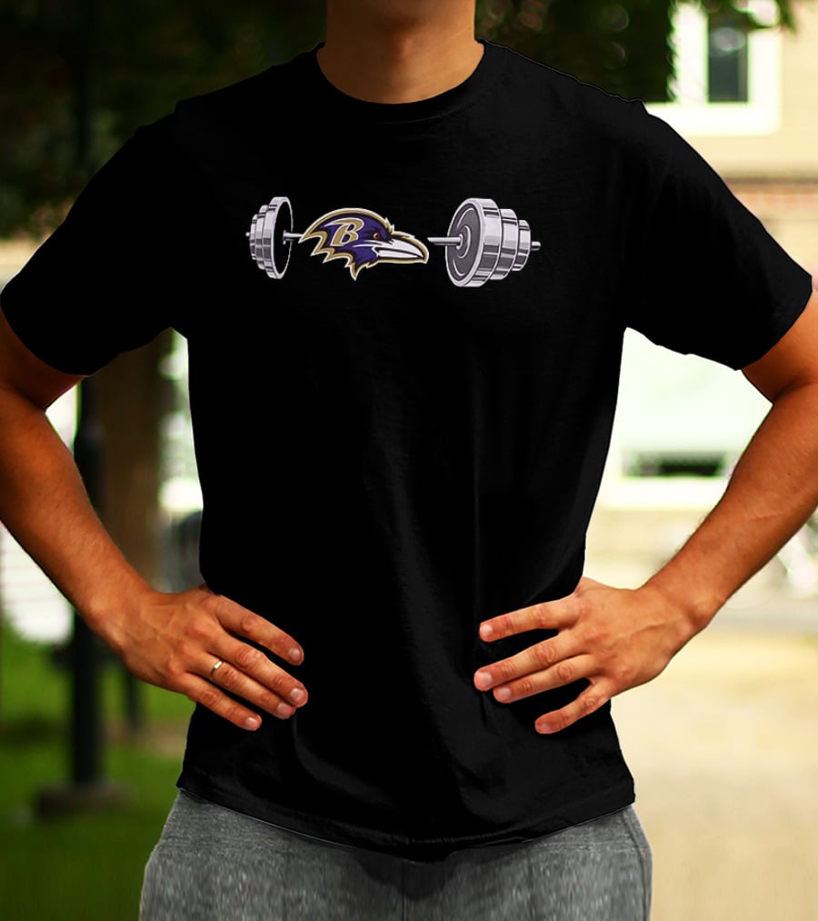 Baltimore Ravens Barbell 2026 NFL Fan Workout Gear T-Shirt