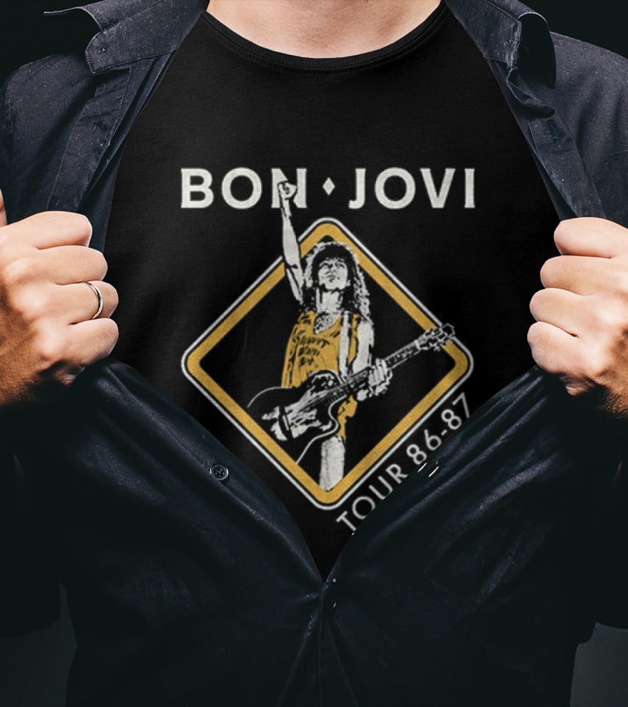 Bon Jovi Slippery When Wet Tour 86 87 T-Shirt