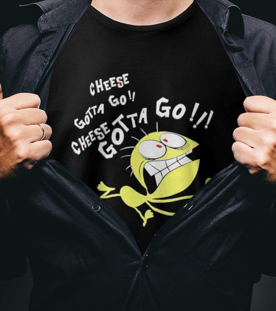 Cheese Gotta Go!! Yellow Cartoon Imaginary Friend T-Shirt