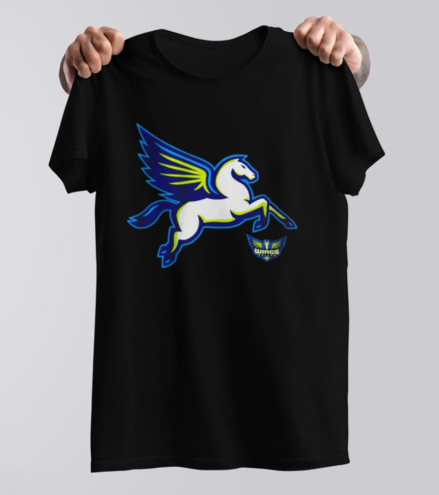 Dallas Wings Pegasus Bold Icon Blue Green T-Shirt