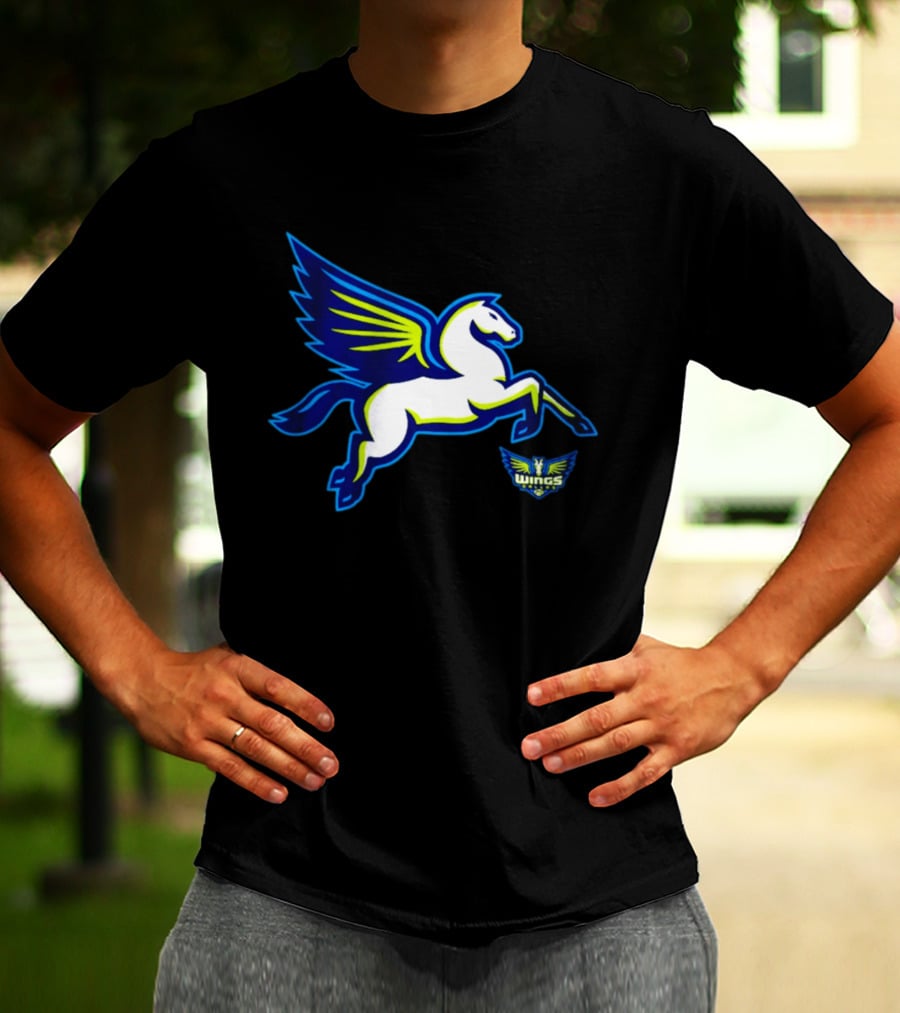 Dallas Wings Pegasus Bold Icon Blue Green T-Shirt