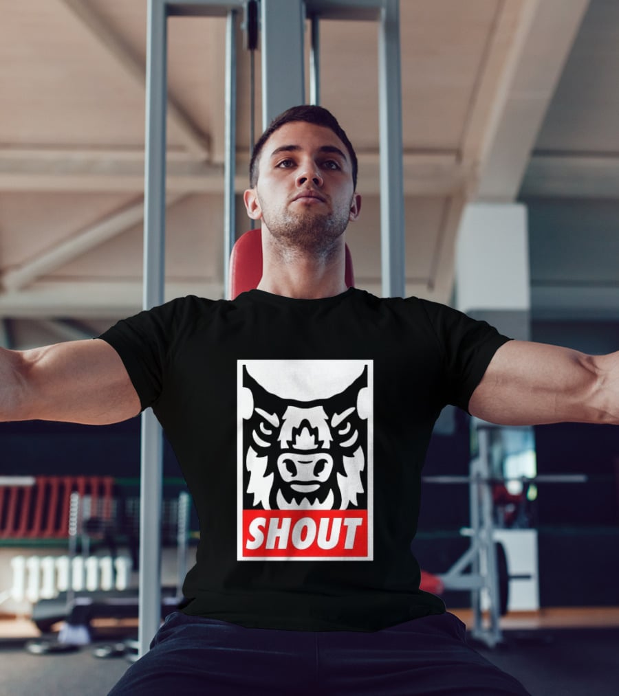 Shout Buffalo Bison Stylized Face T-Shirt