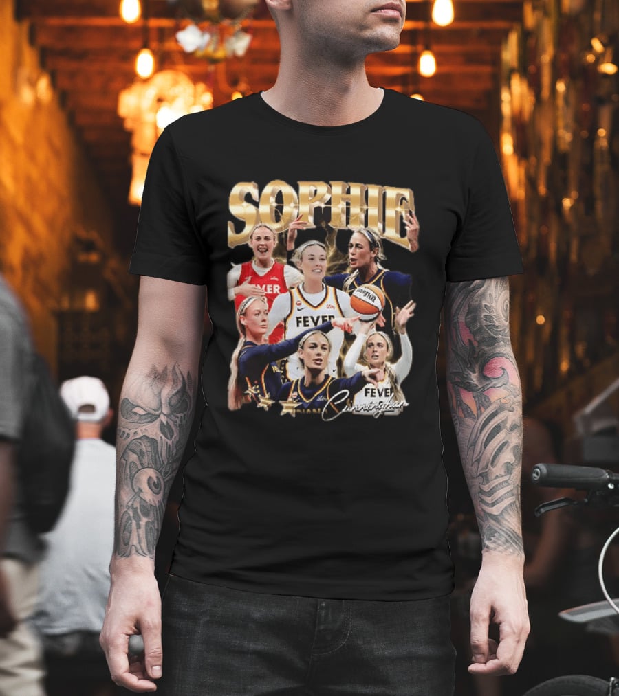 Sophie Cunningham Indiana Fever Basketball Star Collage T-Shirt