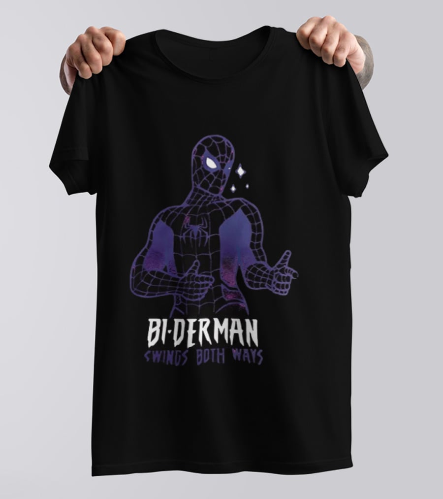 Bi Derman Swings Both Ways Spider Man T-Shirt