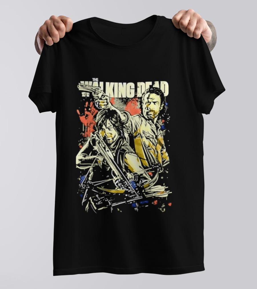 The Walking Dead Rick Grimes Daryl Dixon Crossbow T-Shirt