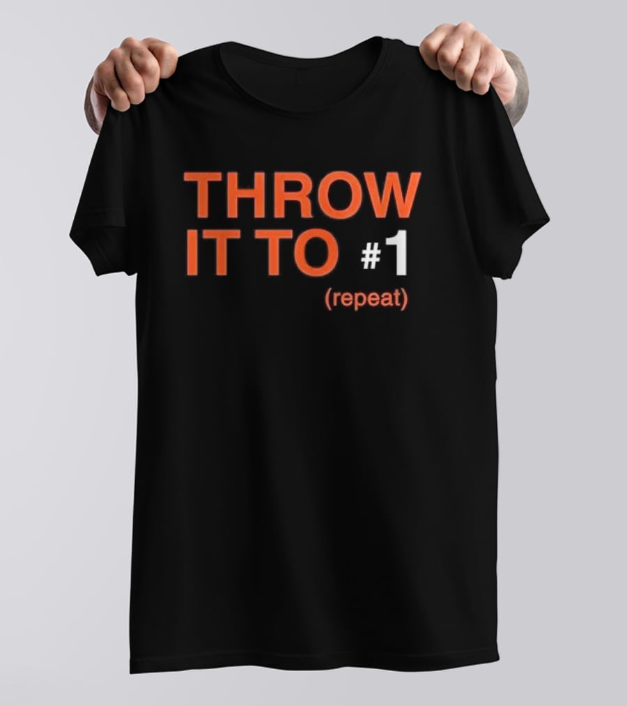 Throw It To Number 1 Repeat Orange White Black T-Shirt