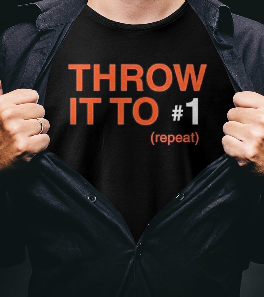 Throw It To Number 1 Repeat Orange White Black T-Shirt