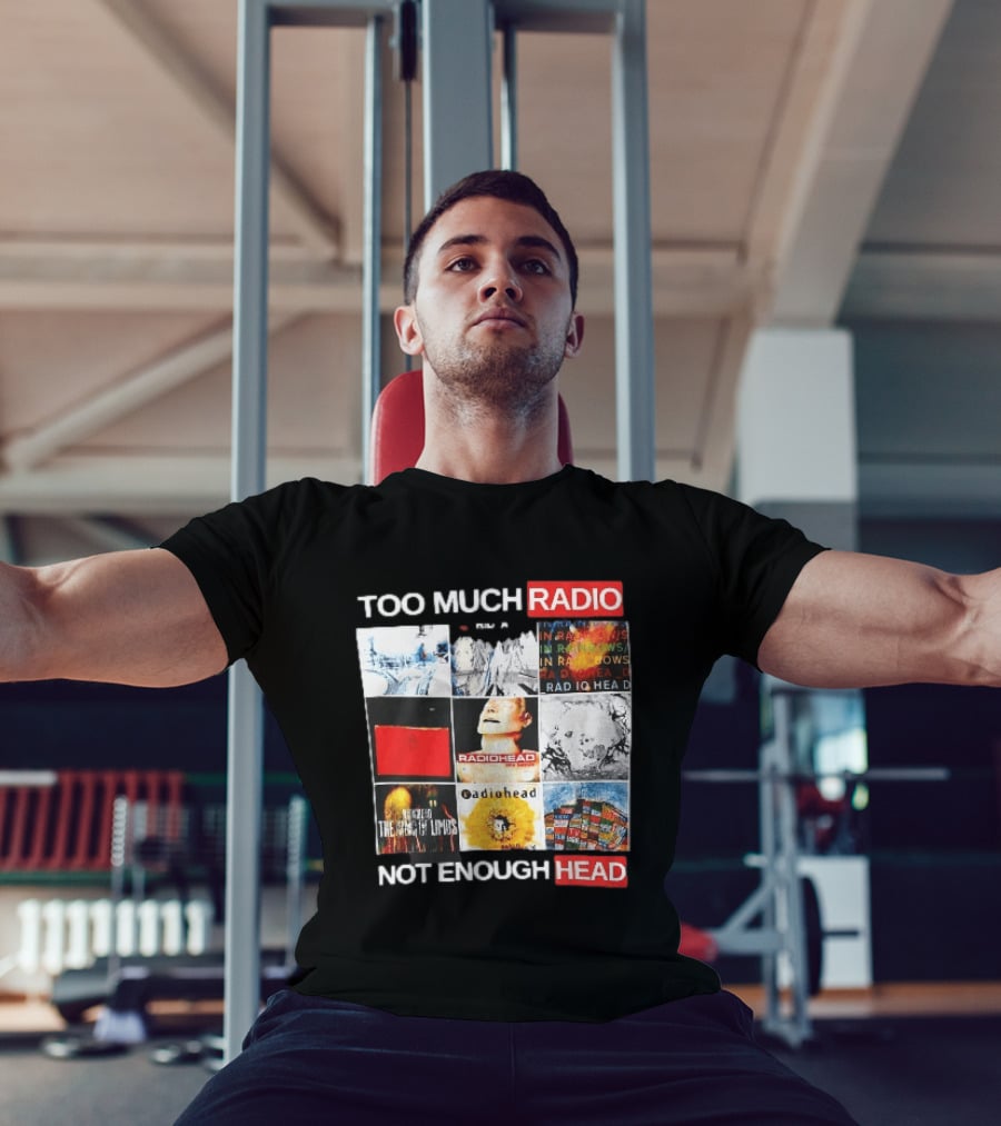 Too Much Radio Not Enough Head Radiohead Album Cover Collage T-Shirt