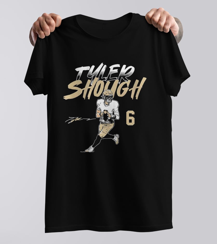 Tyler Shough Number 6 Football Pose T-Shirt