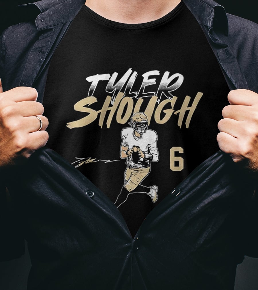 Tyler Shough Number 6 Football Pose T-Shirt