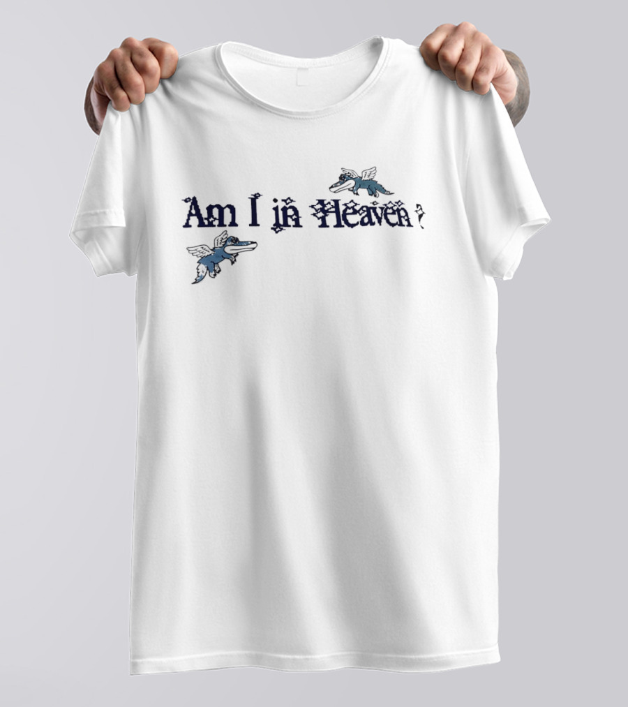 Am I In Heaven Distressed Cartoon Flying Gators Angel Wings T-Shirt