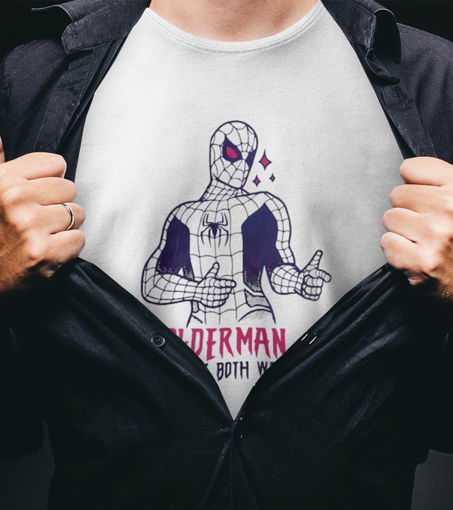 Bi Derman Swings Both Ways Spider Man LGBTQ Superhero T-Shirt
