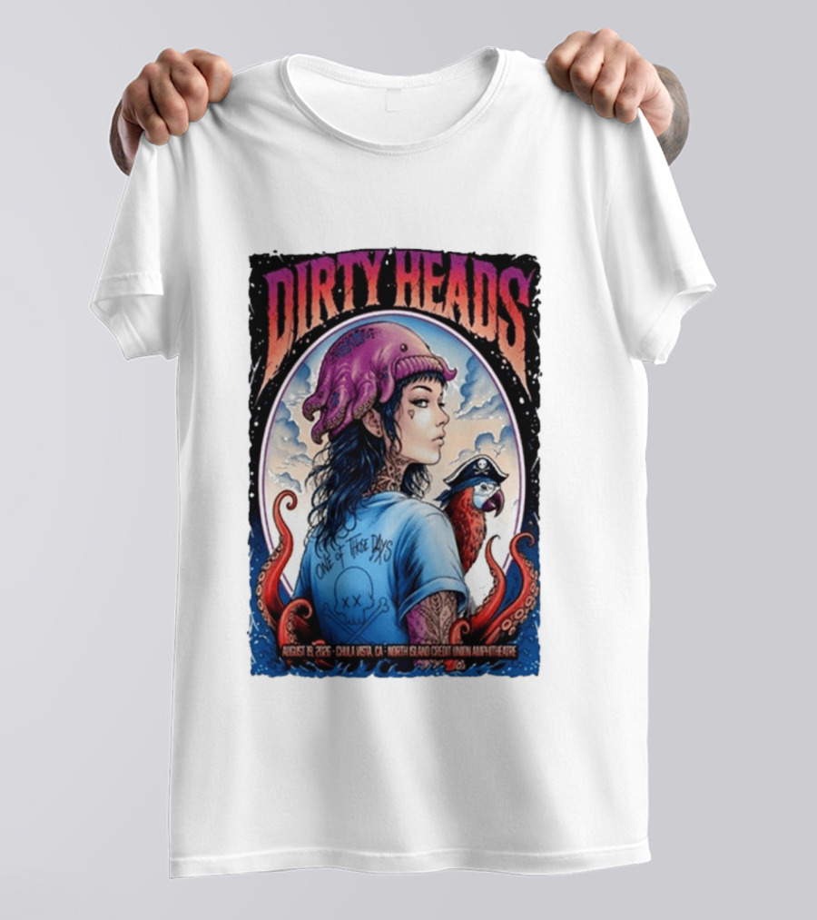 Dirty Heads One Of Those Days Pirate Octopus North Island Credit Union Amphitheatre Chula Vista CA Aug 19 2026 T-Shirt