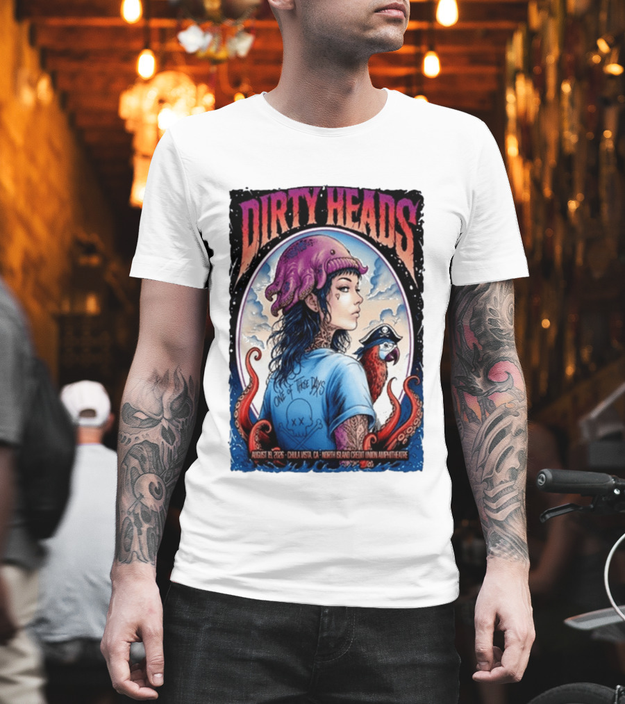 Dirty Heads One Of Those Days Pirate Octopus North Island Credit Union Amphitheatre Chula Vista CA Aug 19 2026 T-Shirt