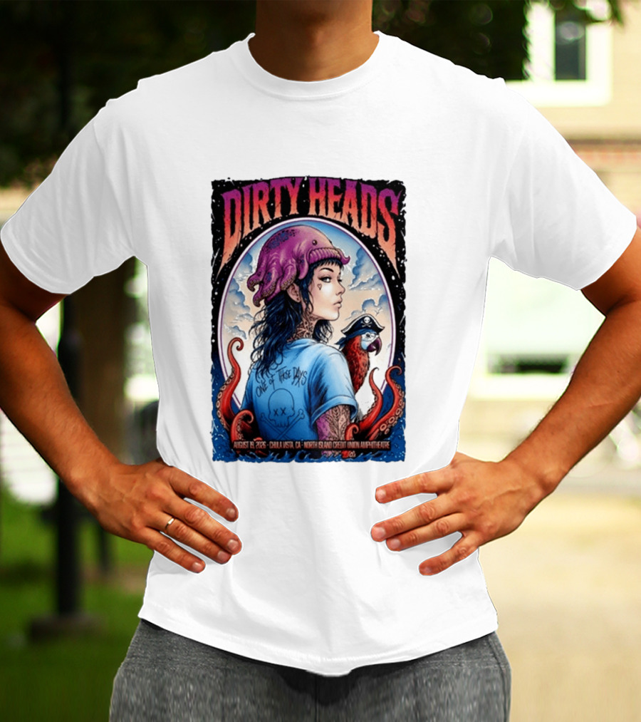 Dirty Heads One Of Those Days Pirate Octopus North Island Credit Union Amphitheatre Chula Vista CA Aug 19 2026 T-Shirt