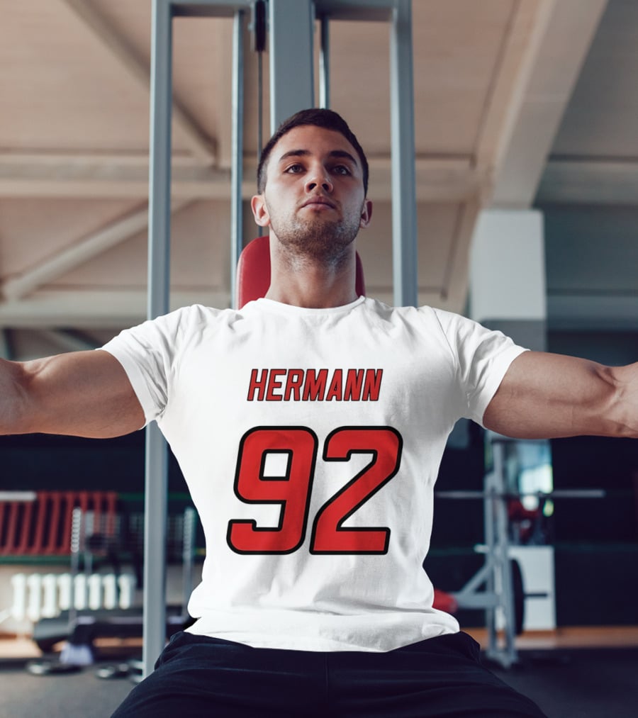 Hermann 92 Red Lettering Athletic Jersey T-Shirt