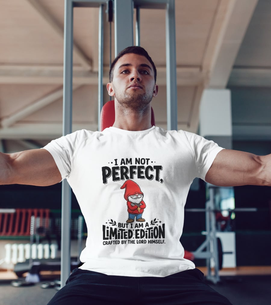 I Am Not Perfect But I Am A Limited Edition Crafted By The Lord Himself Gnome Red T-Shirt