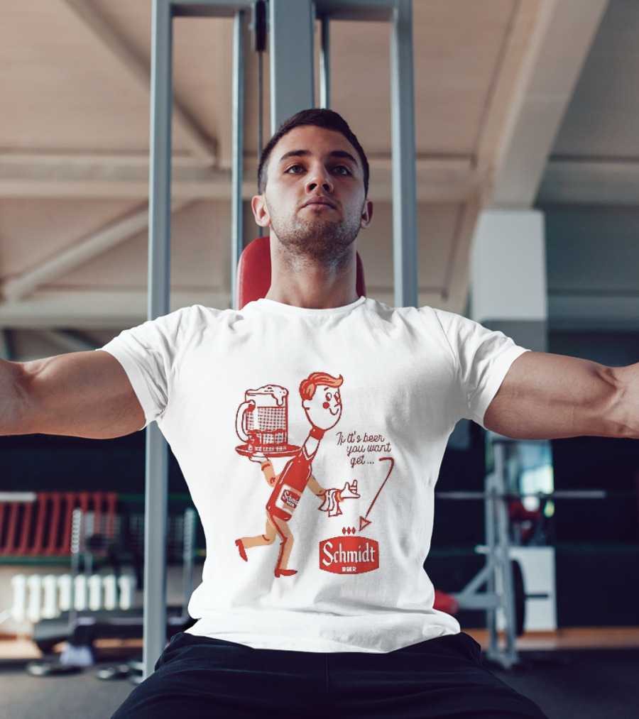 Schmidt Beer Retro Cartoon Character With T-Shirt