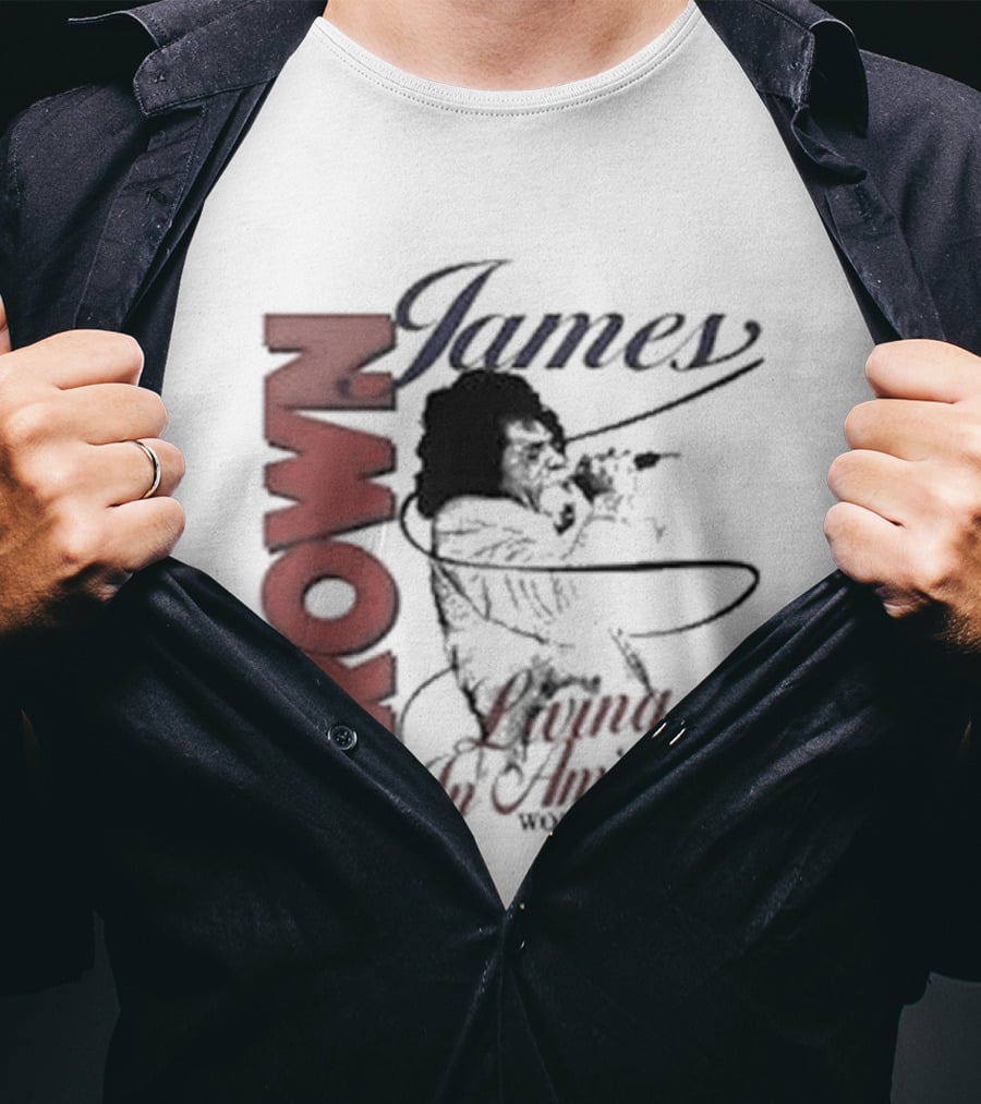 James Brown Living In America World Tour 1980s Retro Music Legend T-Shirt