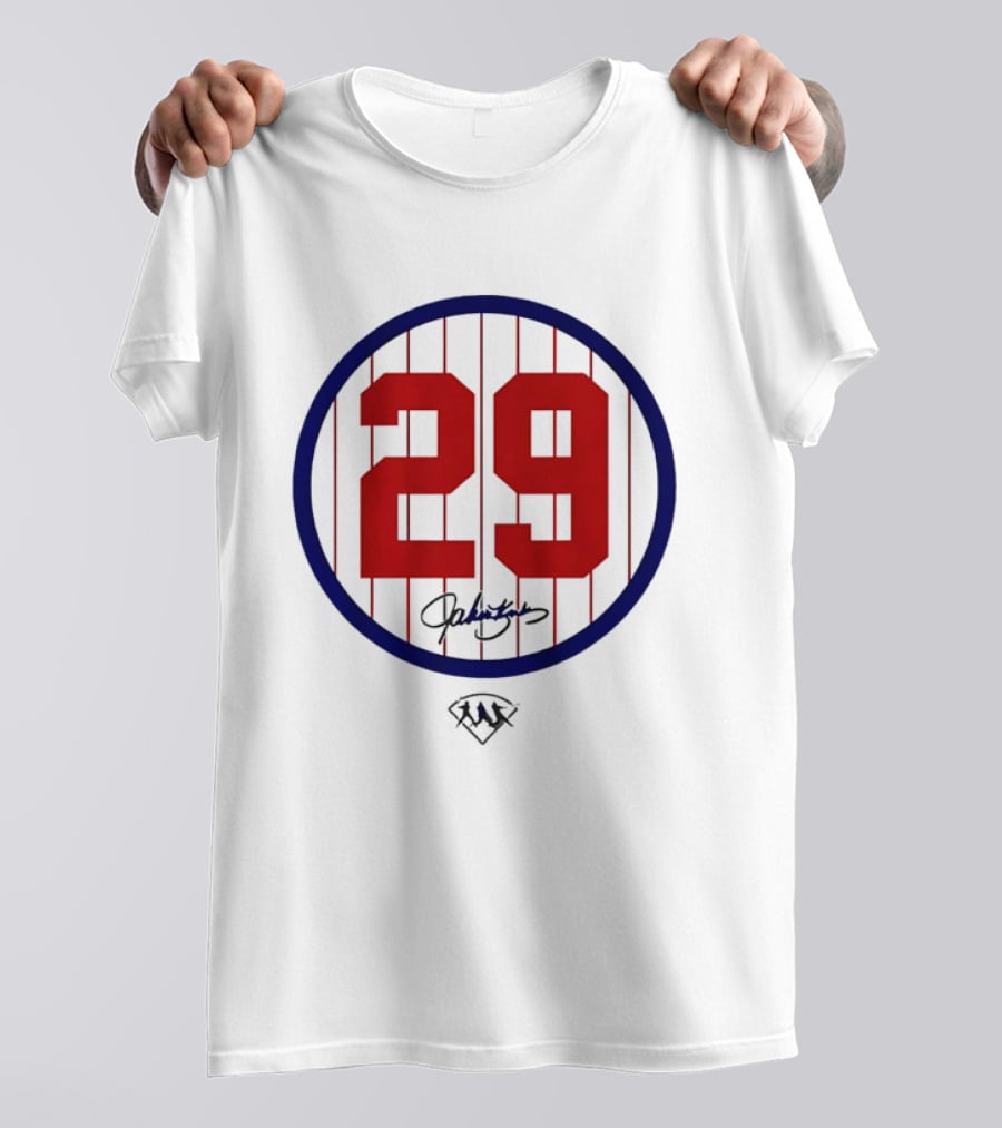 John Kruk 29 Red Pinstripe Circle Patch Baseball Diamond T-Shirt