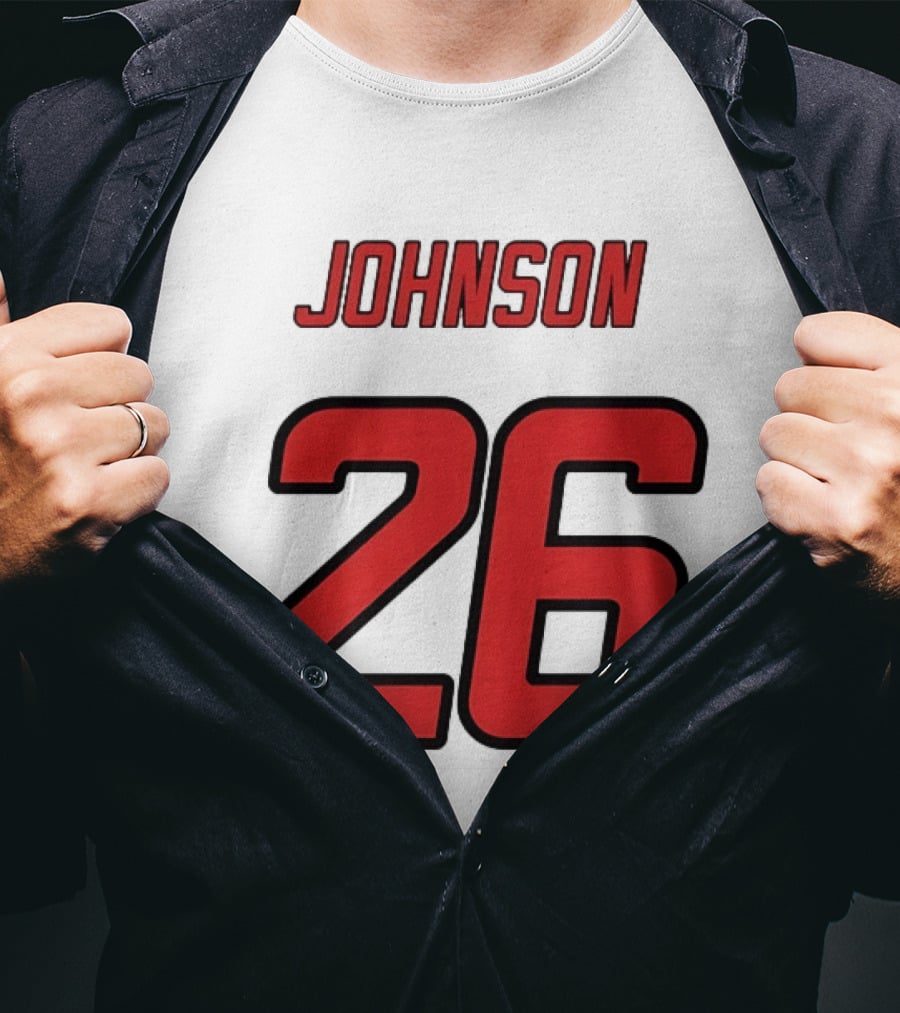 Johnson 26 Red Athletic Jersey Number Sports T-Shirt