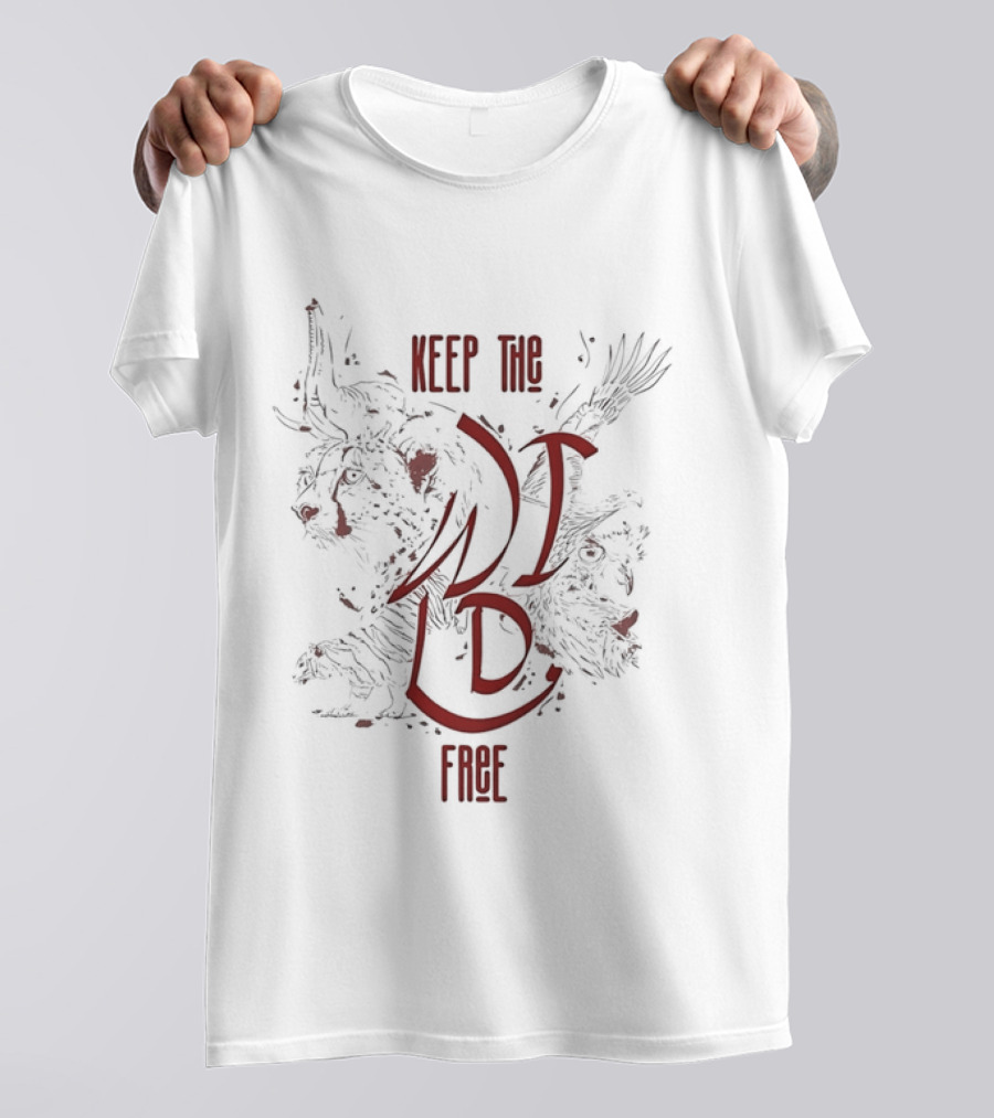 Keep The Wild Free Cheetah Elephant Eagle Wildlife Conservation T-Shirt