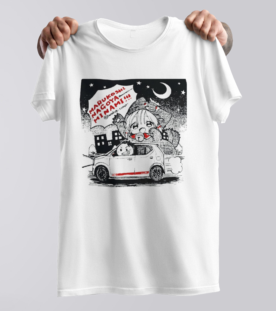 Marukoshi Nagoya Minami Kanakoji Tomori Angry Driver Hatchback Car Manga Style Night Scene T-Shirt