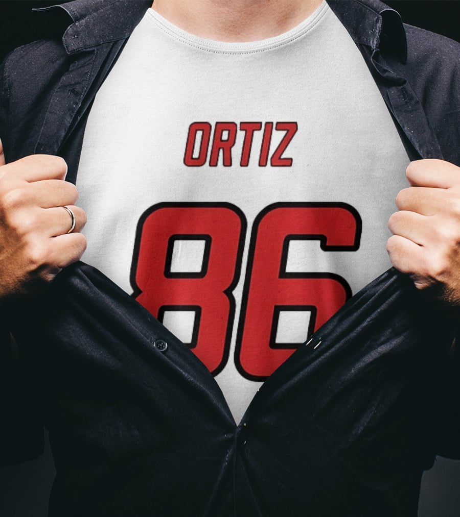 Ortiz Red 86 Jersey Number T-Shirt