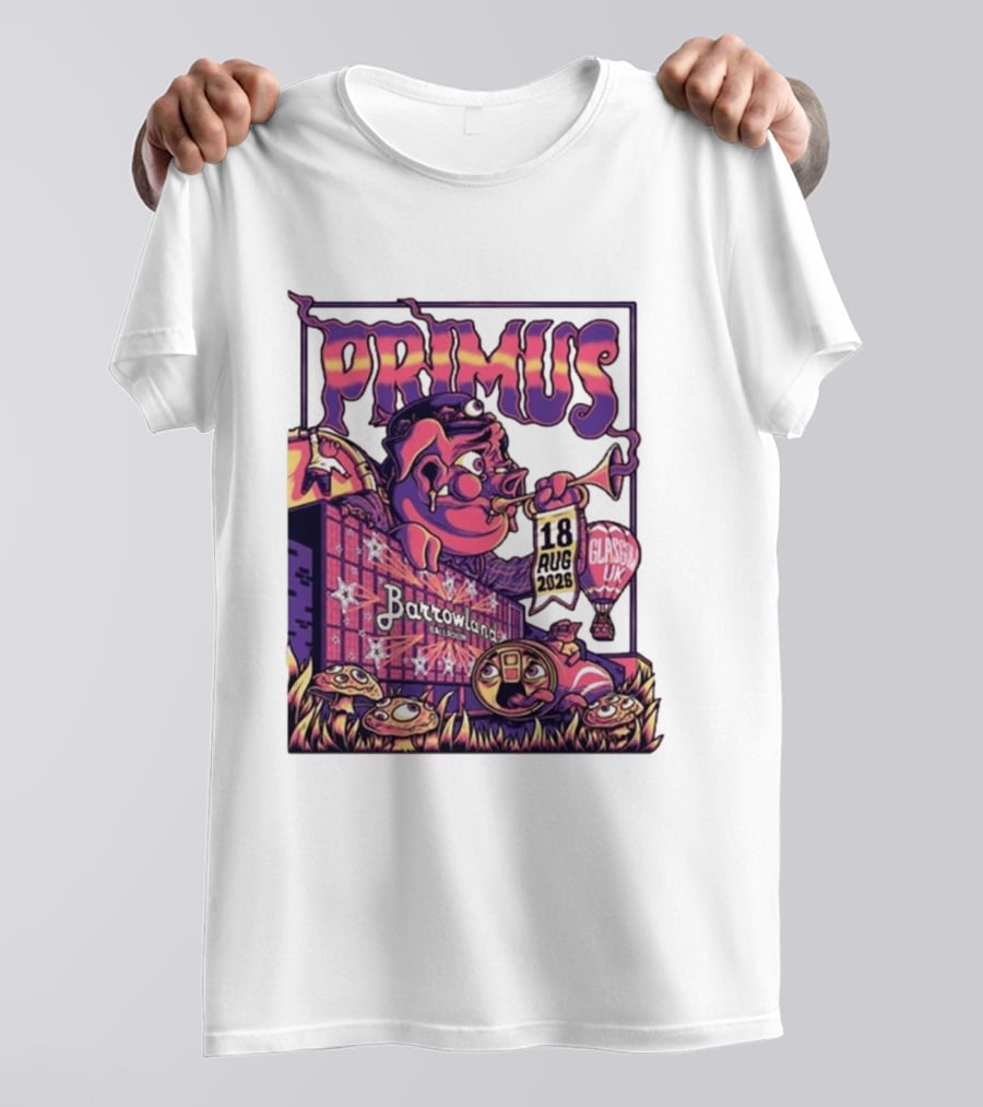 Barrowland Ballroom Primus Concert August 18 2026 Glasgow UK Animated Music Event T-Shirt