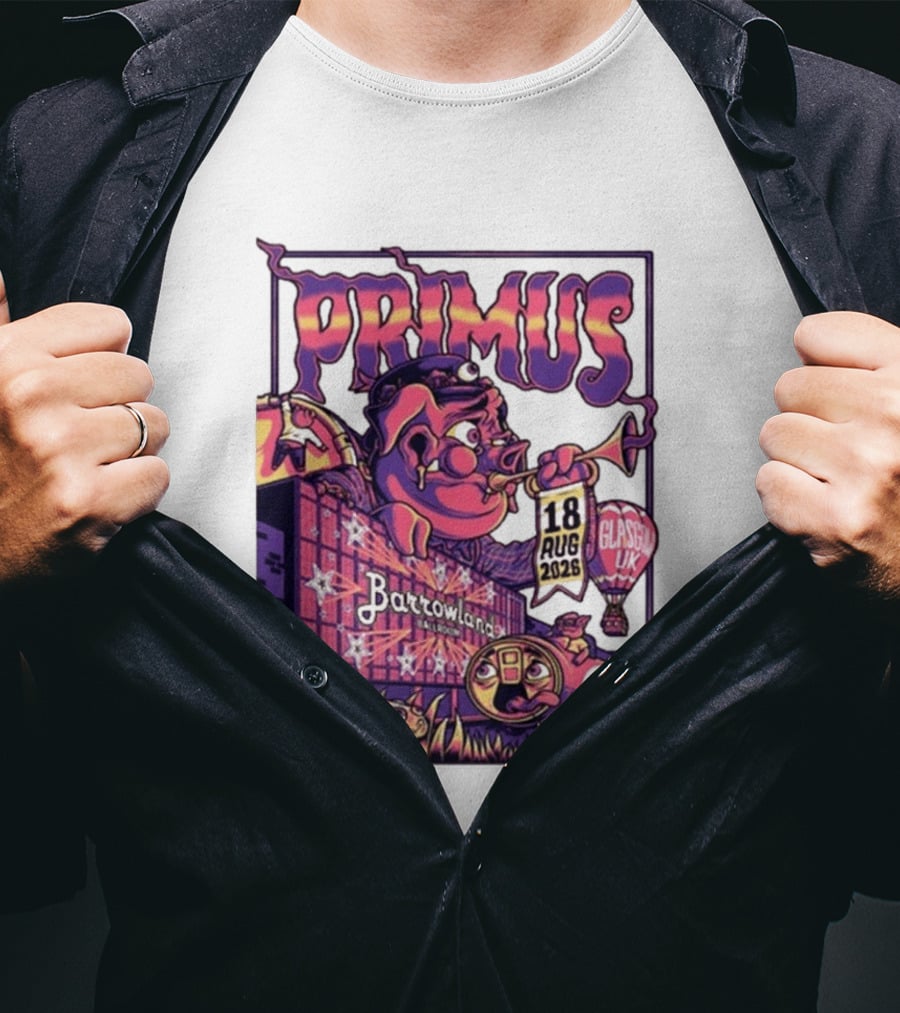 Barrowland Ballroom Primus Concert August 18 2026 Glasgow UK Animated Music Event T-Shirt