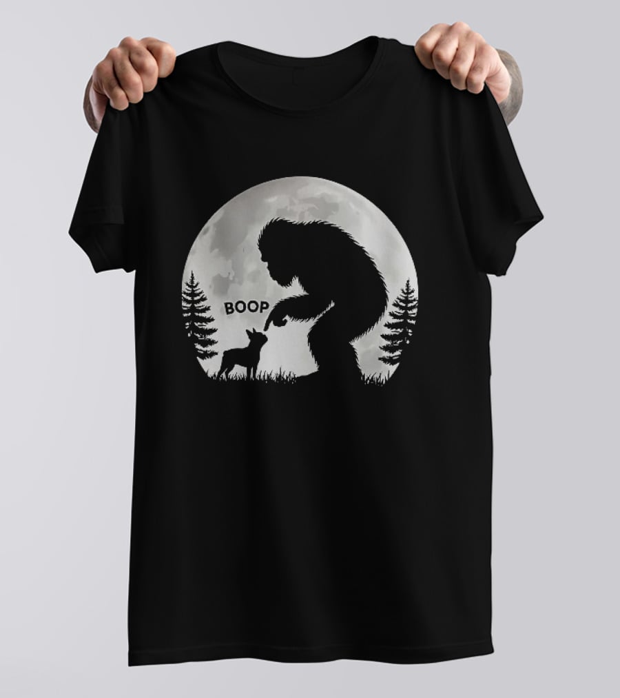 Bigfoot Boop Moonlight Boston Terrier T-Shirt