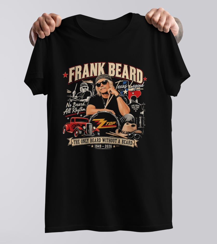 Frank Beard Texas Legend No Beard All Rhythm The Only Beard Without A Beard 1949 2026 T-Shirt