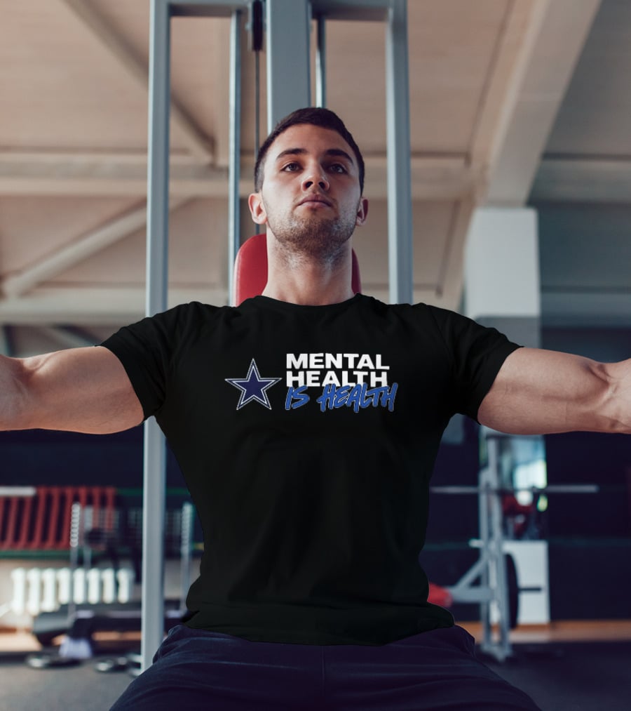 Dallas Cowboys Mental Health Is Health Navy Blue Star T-Shirt