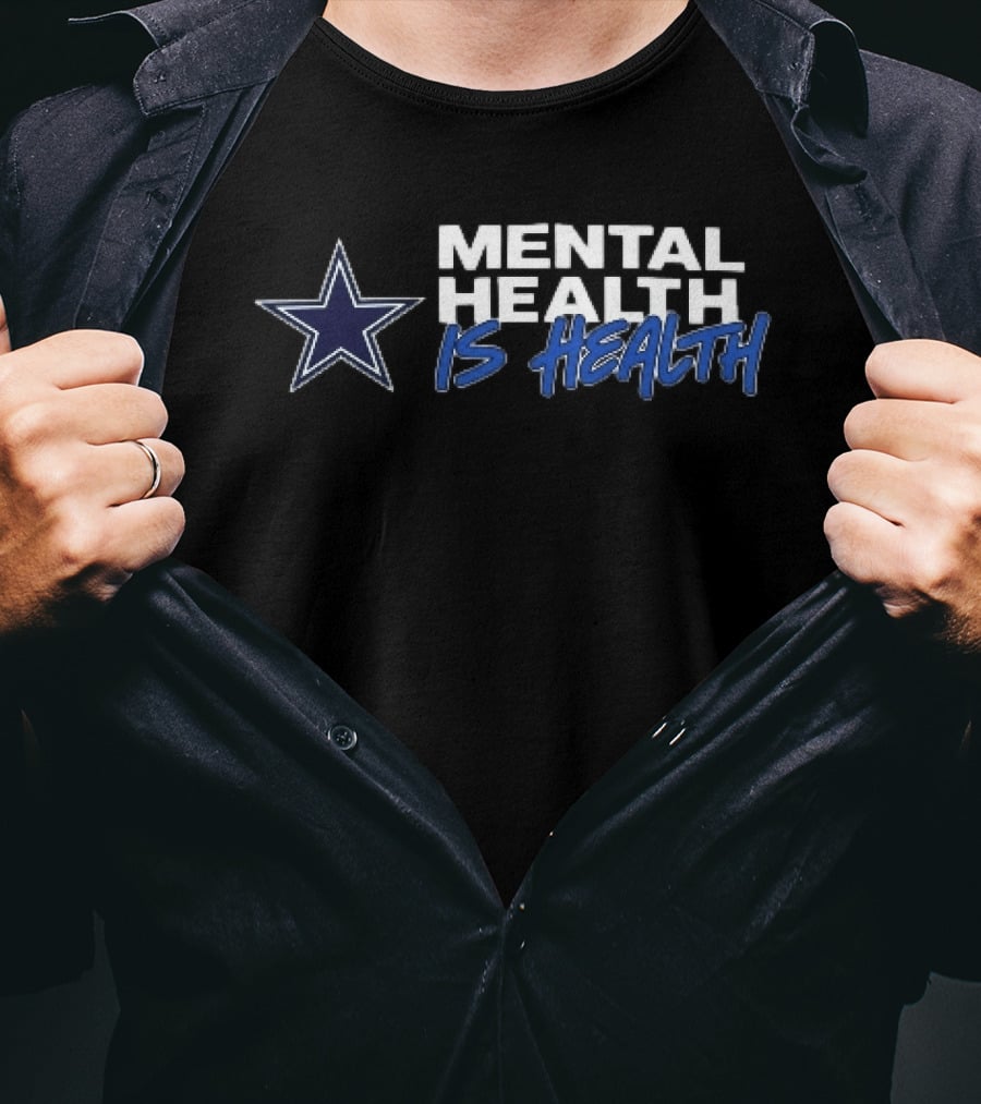 Dallas Cowboys Mental Health Is Health Navy Blue Star T-Shirt