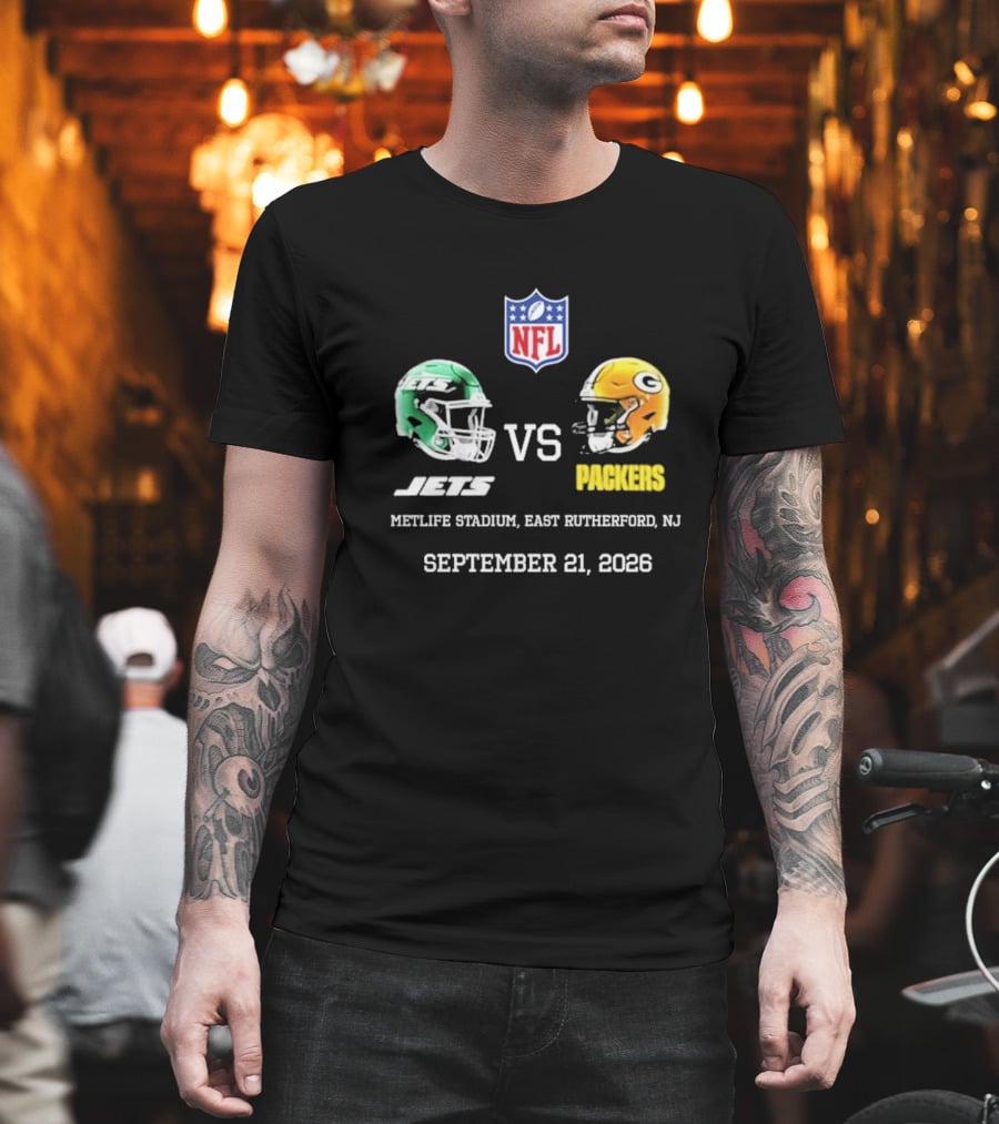 Green Bay Packers Vs New York Jets MetLife Stadium September 21 2026 NFL Matchup T-Shirt
