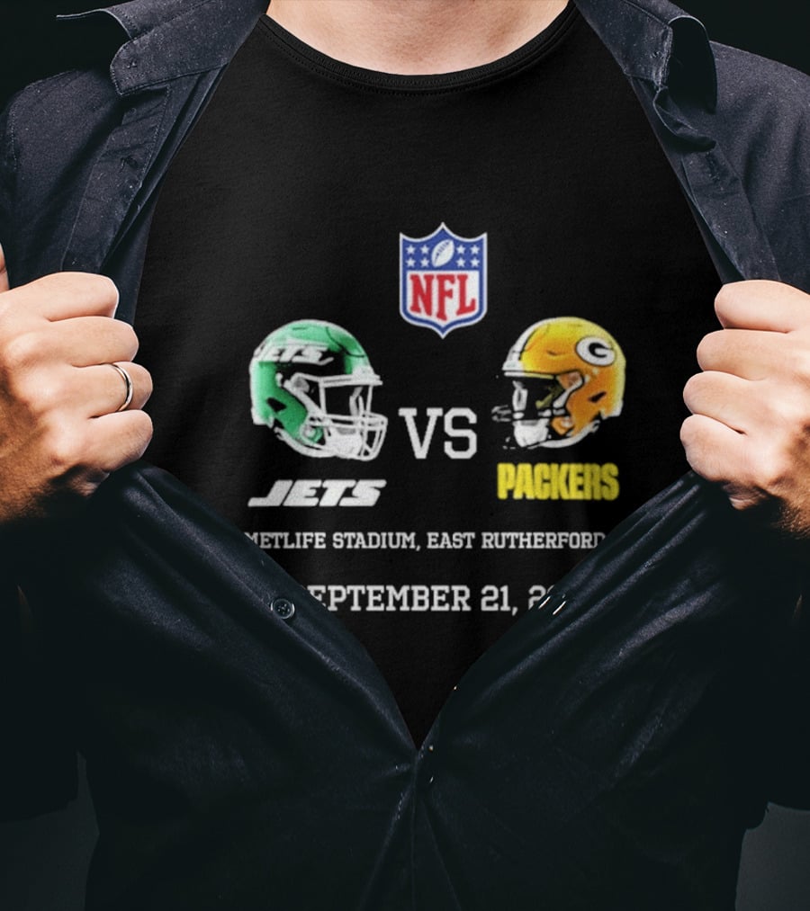 Green Bay Packers Vs New York Jets MetLife Stadium September 21 2026 NFL Matchup T-Shirt